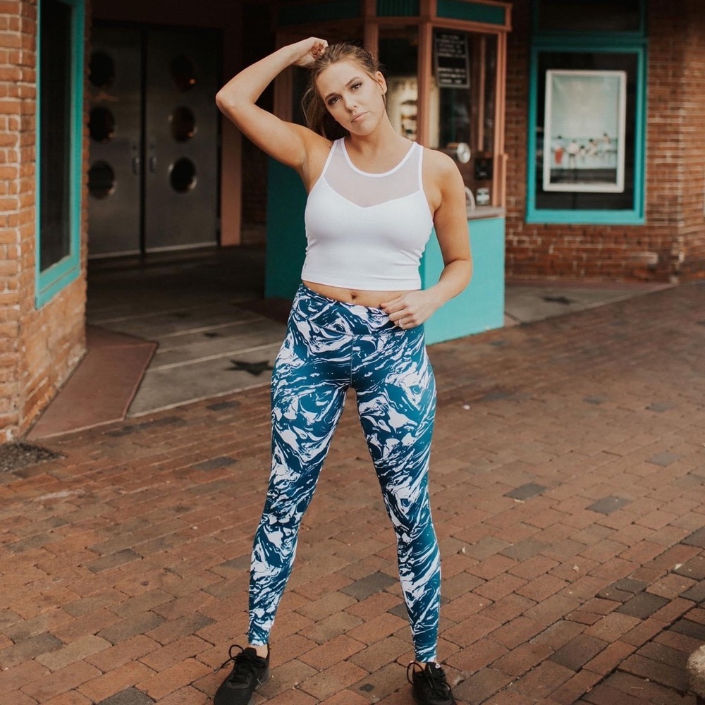 Senita Athletics Marine Marble Amp Leggings